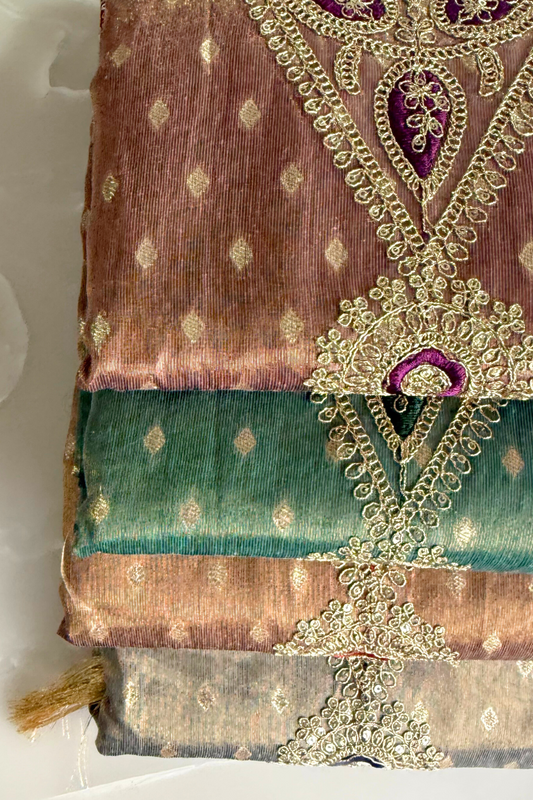 Chanderi Zari Dual-Tone Suit Set