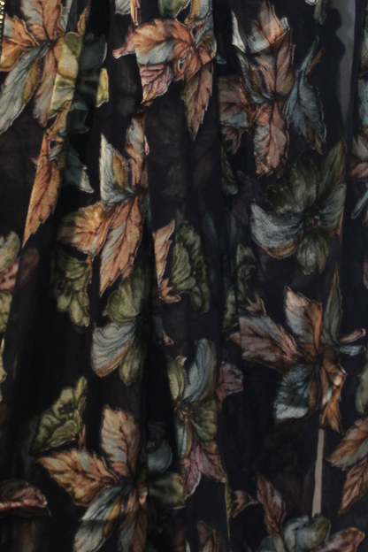 Floral Print Chiffon Rhinestone Saree
