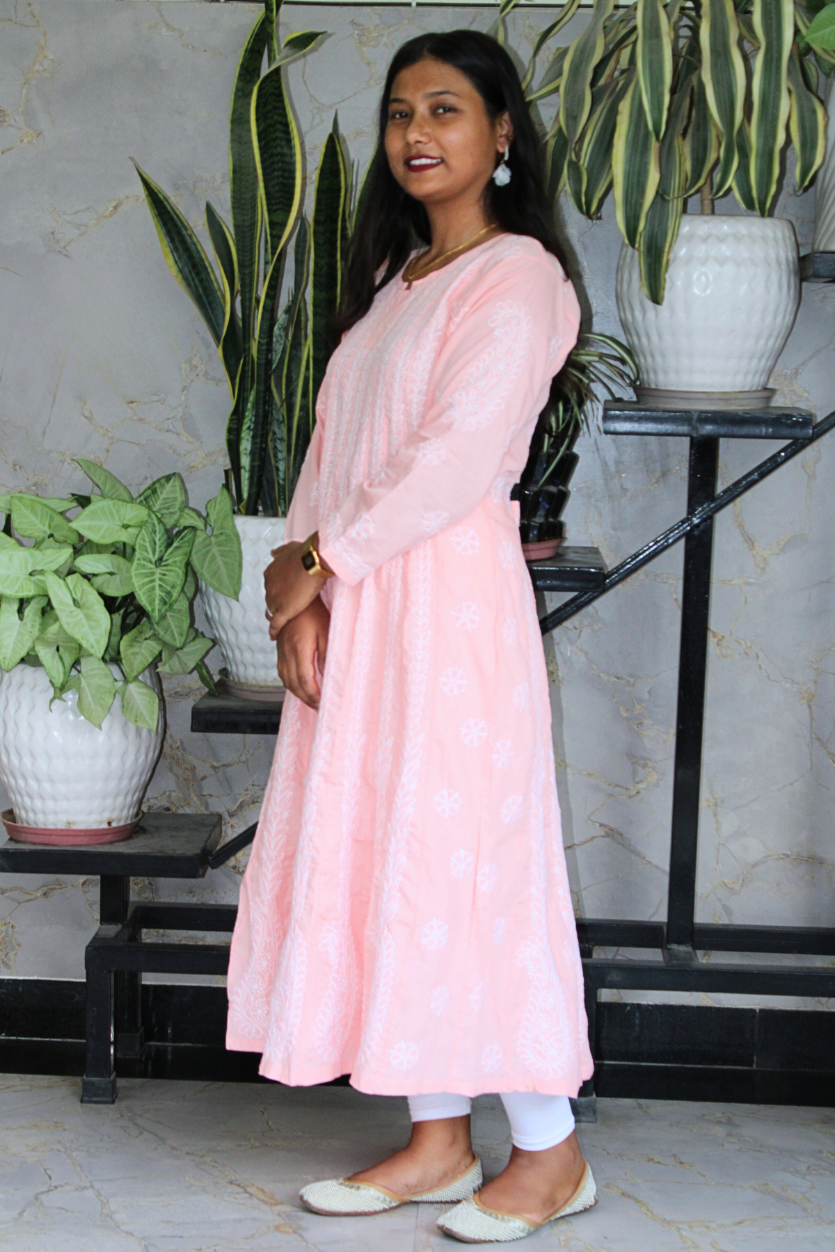 Chikankari Cotton Anarkali