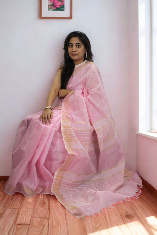 Pastel Cotton Handloom Saree