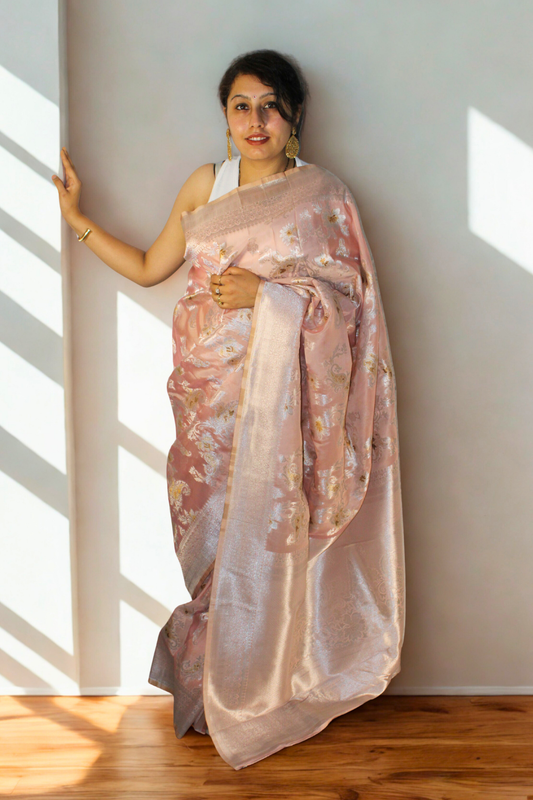 Dawn Blush Banarasi Silk Saree