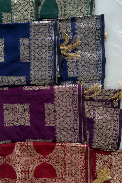 Chanderi Zari Dual-Tone Suit Set