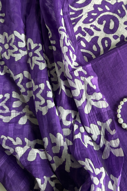 Purple Batik Cotton Suit Set