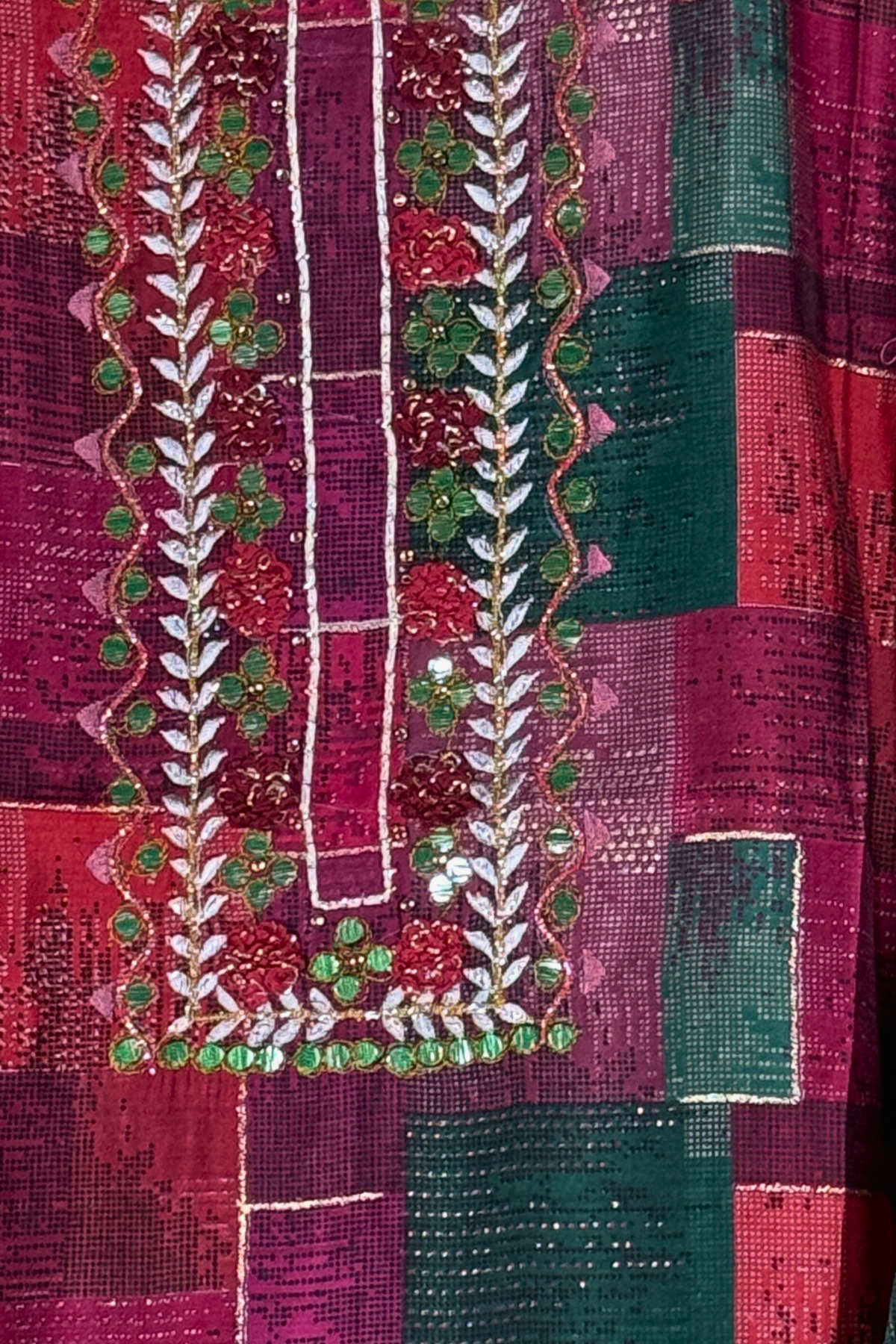 Red Patch Print Kurti