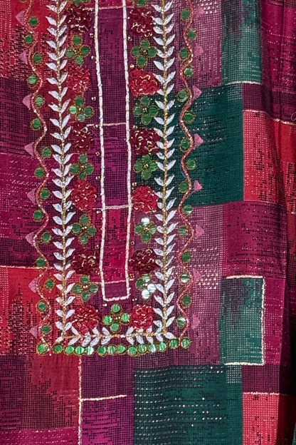 Red Patch Print Kurti