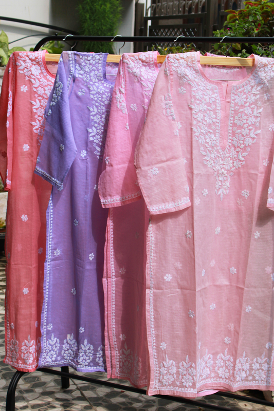 Pastel Kota-Check Long Kurti
