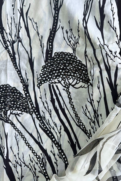 Black & White Cotton Suit Set