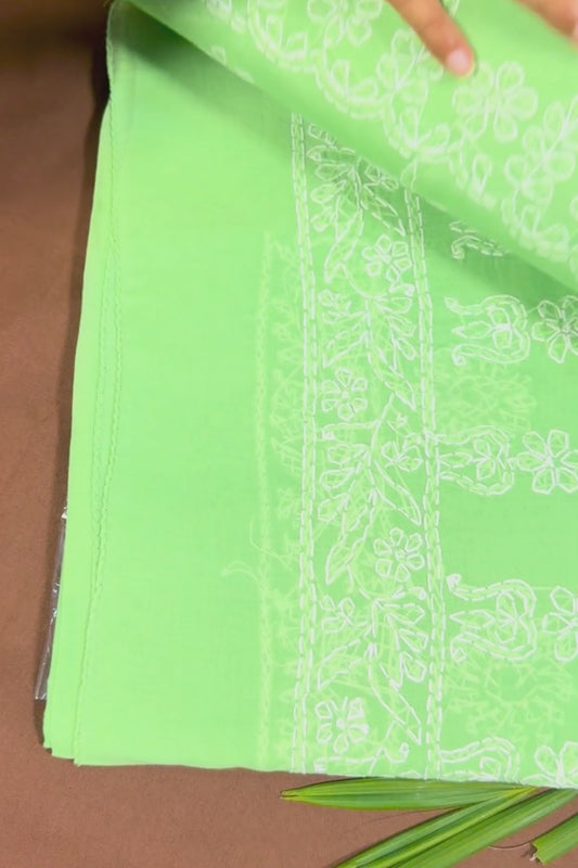Floral Chikankari Handcrafted Cotton Saree