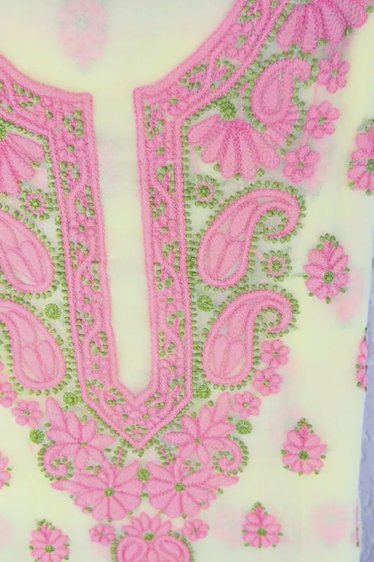 Georgette Chikan Embroidered Suit Set