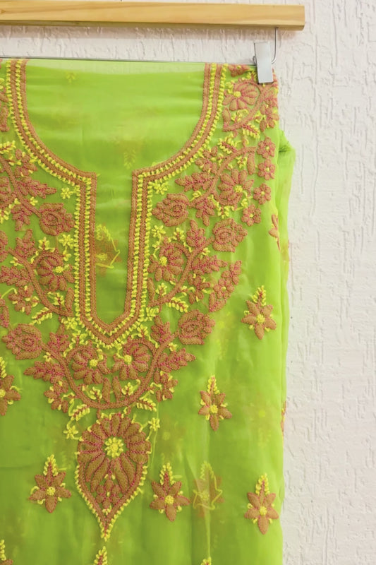 Georgette Chikan Embroidered Suit Set