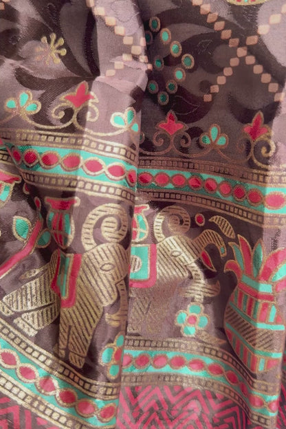 Kalash Celebration Bamboo Silk Saree