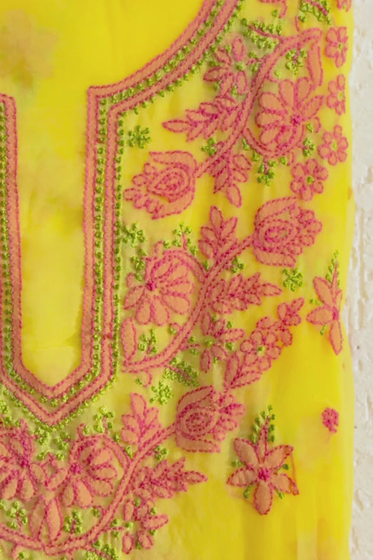 Georgette Chikan Embroidered Suit Set