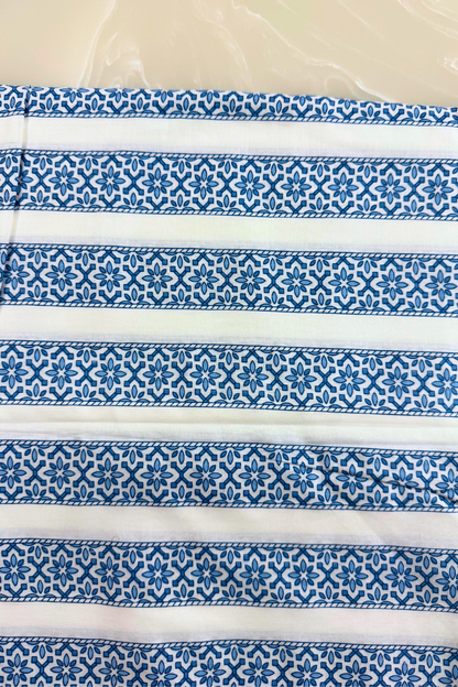 Blue & White Soft Cotton Suit Set