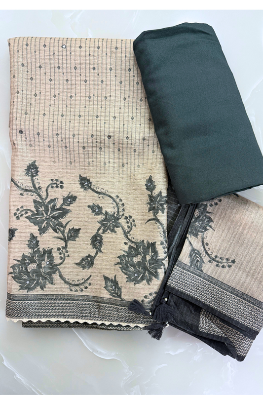 Beige & Green Suit Set