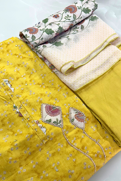 Yellow Patchwork Suit Set