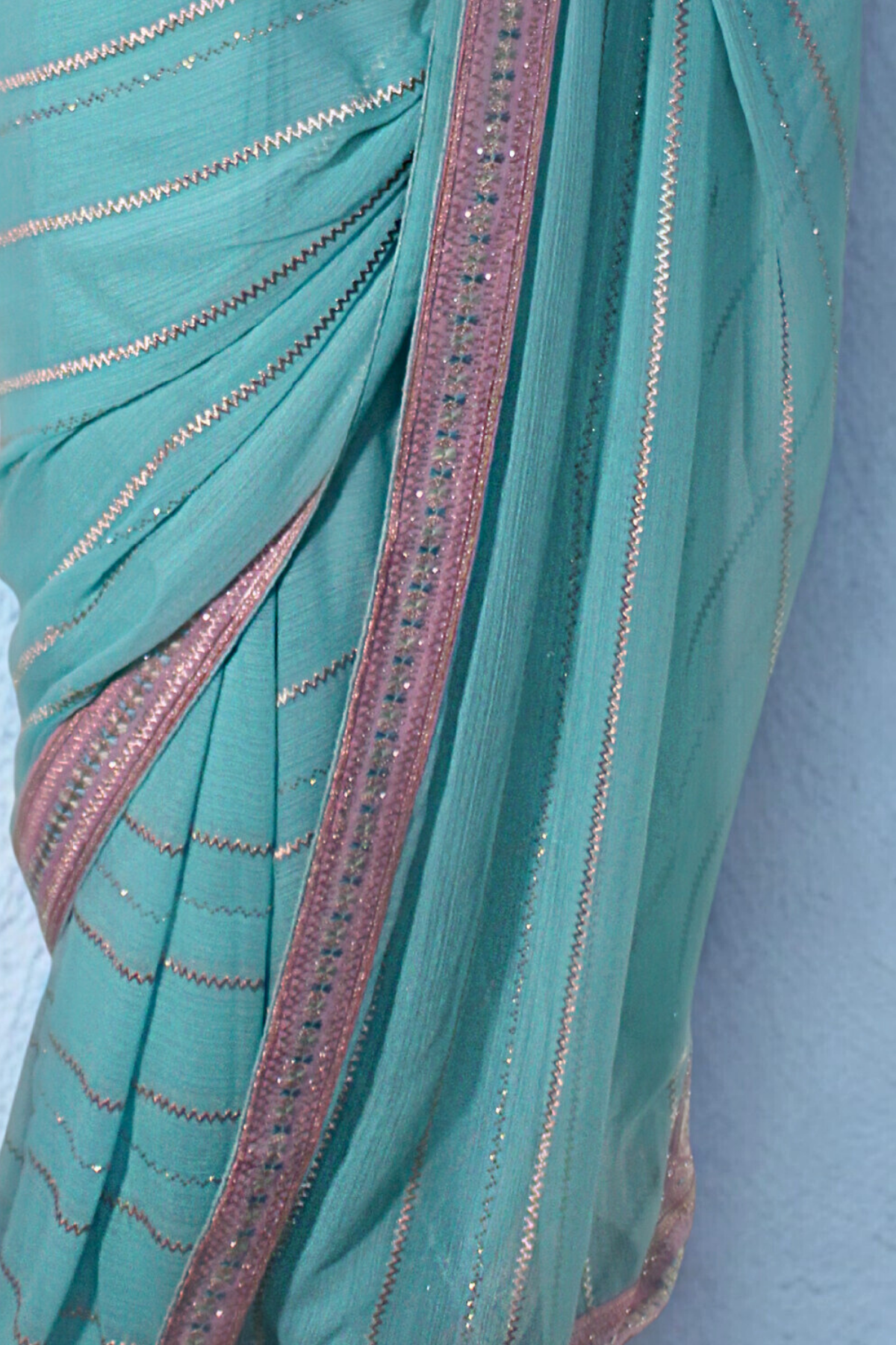 Blue Zari Georgette Saree